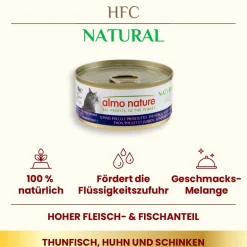 Almo Nature HFC Natural Thunfisch, Huhn & Schinken 70g