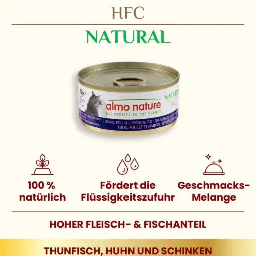 Almo Nature HFC Natural Thunfisch, Huhn & Schinken 70g