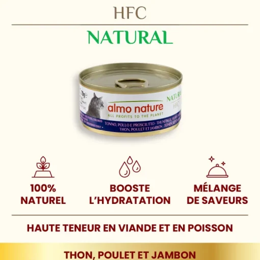 Almo Nature HFC Natural Thunfisch, Huhn & Schinken 70g