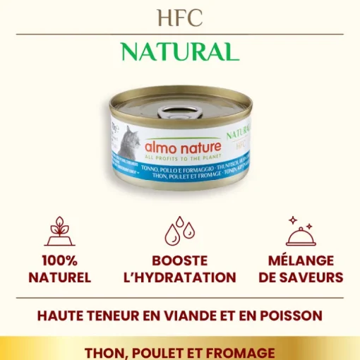 Almo Nature HFC Natural Thunfisch, Huhn & Käse 70g