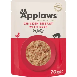 Applaws Pouch Chicken & Beef in Jelly 16X70g