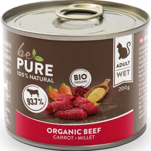bePure Nassfutter Bio Rind mit Karotte & Hirse