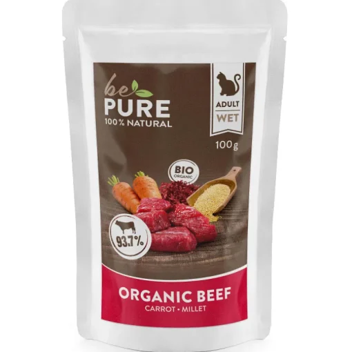 bePure Nassfutter Bio Rind mit Karotte & Hirse