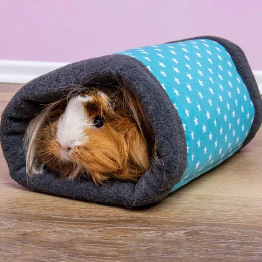 Bunny Fleece-Tunnel grau-türkis