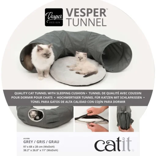 Catit Katzenspielzeug Vesper Katzentunnel grau 68x97x28cm