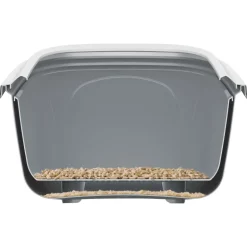 Chatnelle Katzentoilette EcoHus mit Haube & Siebeinsatz grau