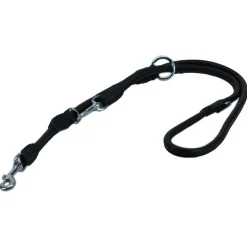 Colly Hundeleine Rundleine Leder schwarz