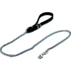 Colly Kettenleine 100cmx2.5mm mit schmalem Ledergriff schwarz