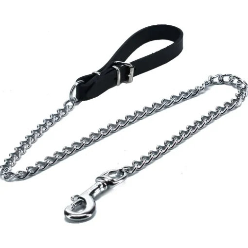 Colly Kettenleine 100cmx3mm mit Ledergriff