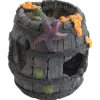 Deep Sea Aquariumdekoration Fass mit Seestern 8.5x8.5x9cm