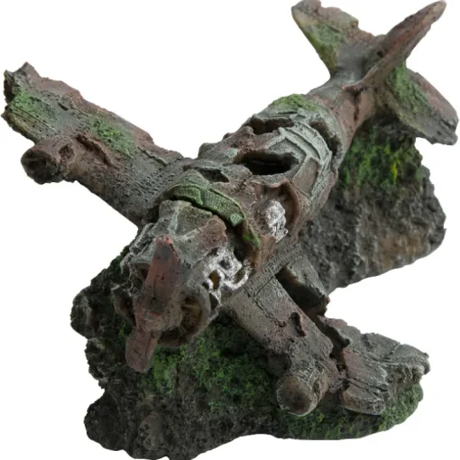 Deep Sea Aquariumdekoration Flugzeug Wrack 26.5x17.5x13cm