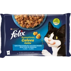 Felix Katzenfutter Sensations in Gelee Geschmacksvielfalt aus dem Wasser