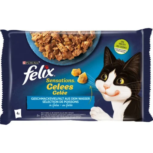 Felix Katzenfutter Sensations in Gelee Geschmacksvielfalt aus dem Wasser