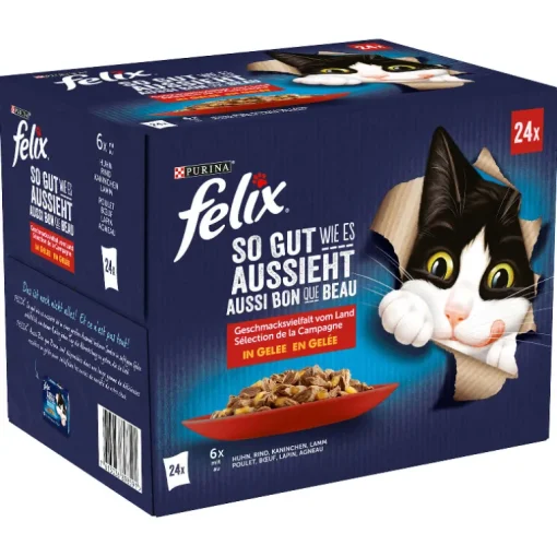 Felix So gut wie es aussieht Geschmacksvielfalt vom Land in Gelee - Huhn, Rind, Kaninchen, Lamm