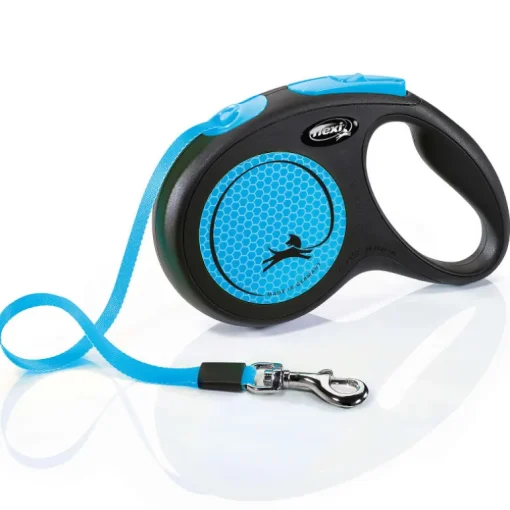Flexi Rollleine New Neon Gurt Neonblau