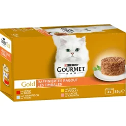 Gourmet Gold Raffiniertes Ragout - Rind, Huhn, Lachs, Thunfisch