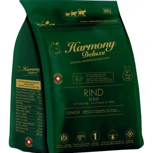 Harmony Cat Deluxe Halbfeuchtes Katzenfutter Senior Rind