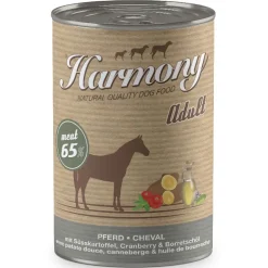Harmony Dog Natural Nassfutter Pferd mit Süsskartoffeln, Cranberries & Borretschöl
