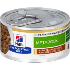 Hill's VET Katze Prescription Diet Metabolic Ragout mit Hühner- & Gemüsegeschmack 24x82g
