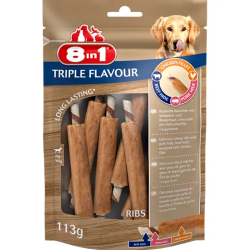 8in1 Kausnacks Triple Flavour Ribs 6Stk. 113g