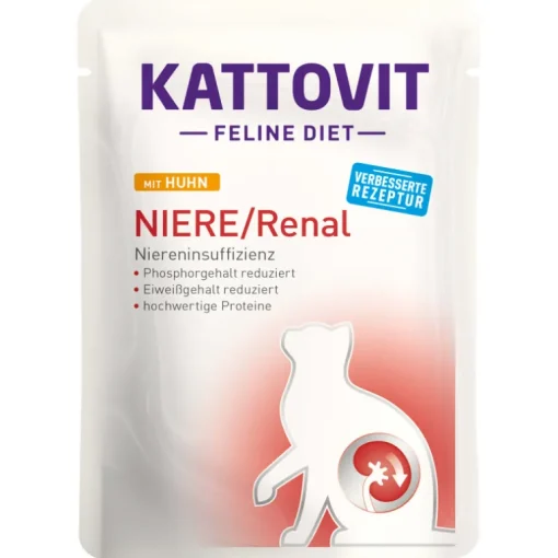 Kattovit Katzenfutter Niere/Renal mit Huhn 24x85g