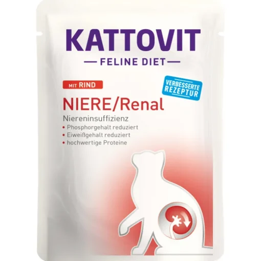 Kattovit Katzenfutter Niere/Renal mit Rind 24x85g