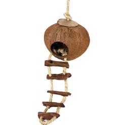 Kokosnuss-Haus mit Leiter & Seil 13cm