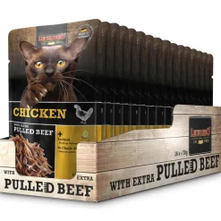 Leonardo Nassfutter Huhn & pulled Beef 16x70g