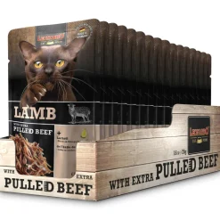 Leonardo Nassfutter Lamm & pulled Beef 16x70g