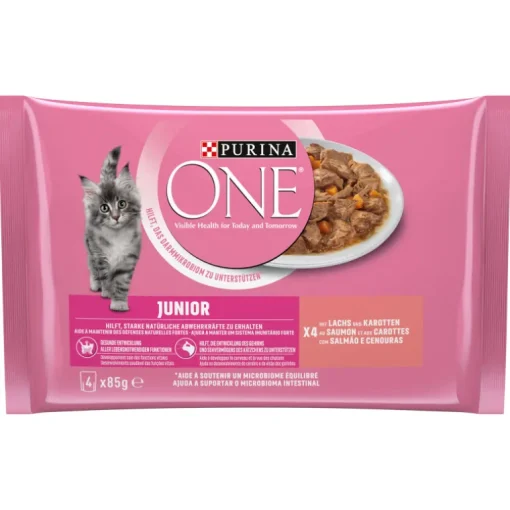 Purina ONE Junior Lachs 4x85g