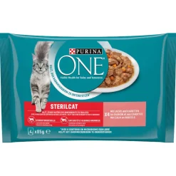 Purina ONE Zarte Stückchen in Sauce mit Lachs & Karotten