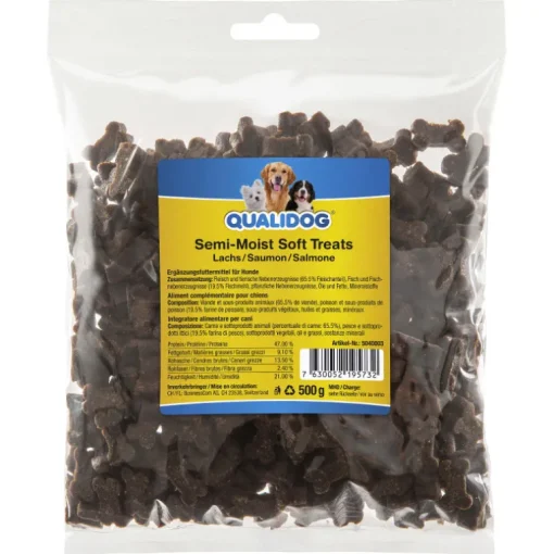 QUALIDOG Hundeleckerli Semi-Moist Glutenfrei Lachs 500g