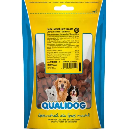 QUALIDOG Hundeleckerli Semi-Moist Snack Lachs 150g