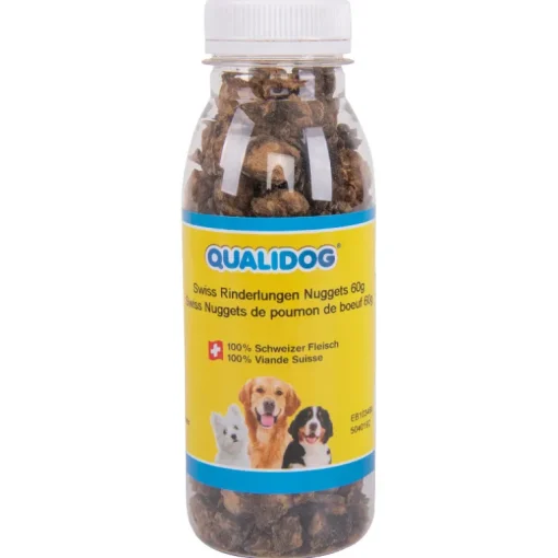 QUALIDOG Hundesnack Swiss Rinderlungen-Nuggets 60g