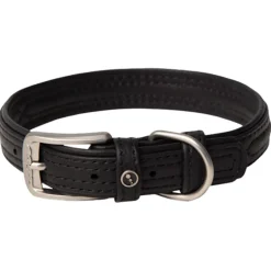 Rogz Hunde Lederhalsband schwarz - XL