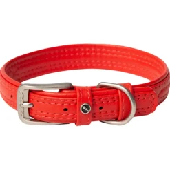 Rogz Hunde Lederhalsband rot
