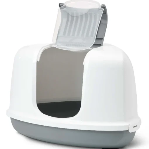 Savic Katzentoilette Nestor Corner weiss-grau 58.5x45.5x40cm