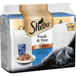 Sheba Fresh & Fine Fisch Variation mit Lachs, Thunfisch & Kabeljau 5x15x50g