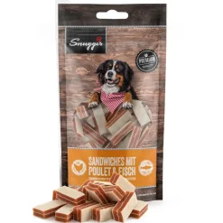Snuggis Hundeleckerli Sandwiches Poulet & Fisch 130g