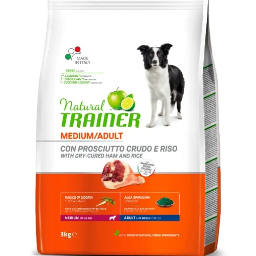 Trainer Hundefutter Natural Medium Adult Rohschinken