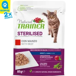Trainer Natural Sterilised Adult Rind in Sauce 12x85g Beutel