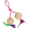 Trixie 2 Bälle am Seil Jute D=4.5cm