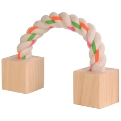 Trixie Baumwollspielseil mit Holz 20cm