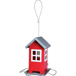 Trixie Futterhaus 1.000ml 19x20x19cm - Vogelhaus rot/silber