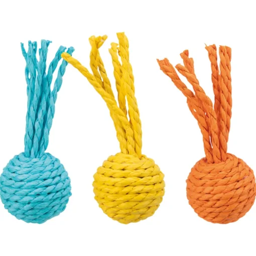 Trixie Katzenspielzeug Rasselball mit Papierkordel ø4cm