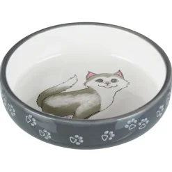 Trixie Keramiknapf Katze 0.3l grau/weiss