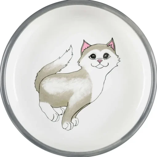 Trixie Keramiknapf Katze 0.3l grau/weiss