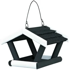 Trixie Natura Vogelfutterhaus zum Aufhängen 17x19x14cm - schwarz/weiss