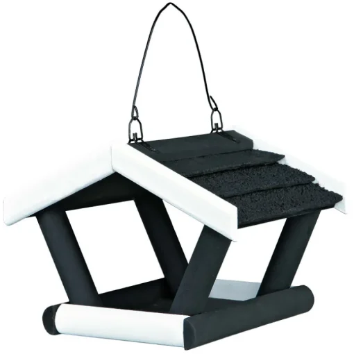 Trixie Natura Vogelfutterhaus zum Aufhängen 17x19x14cm - schwarz/weiss