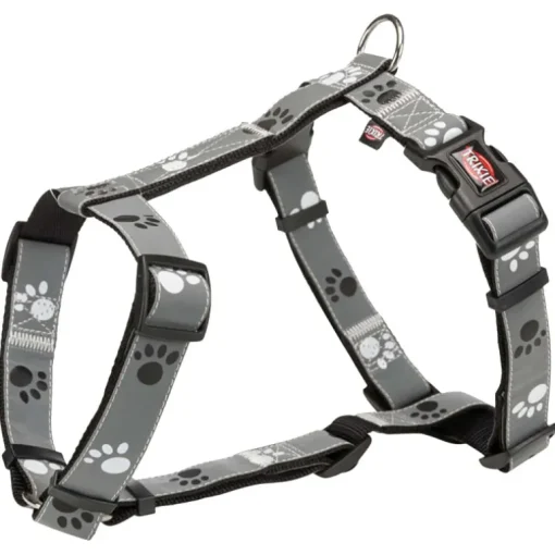 Trixie Silver Reflect Hundegeschirr schwarz-silbergrau